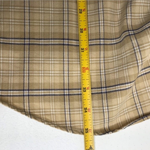 Eddie Bauer Tan Light Brown Plaid Button Front Long Sleeve Shirt Mens Size Large - Picture 11 of 12